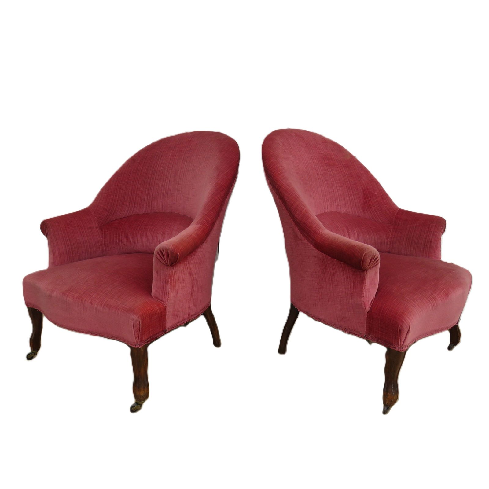Pair Of Antique Napoleon III Tub Armchairs