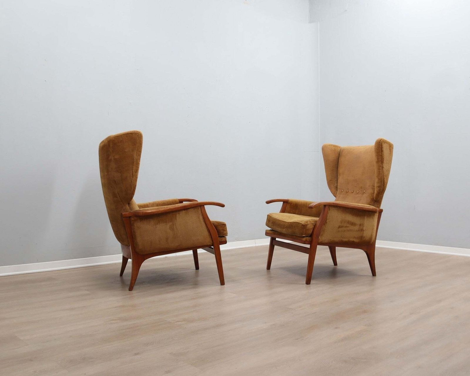 Camea Italiaanse Relaxfauteuils Dralon Velvet, Set Van 2, Ca. Jaren 1950 photo vinterior