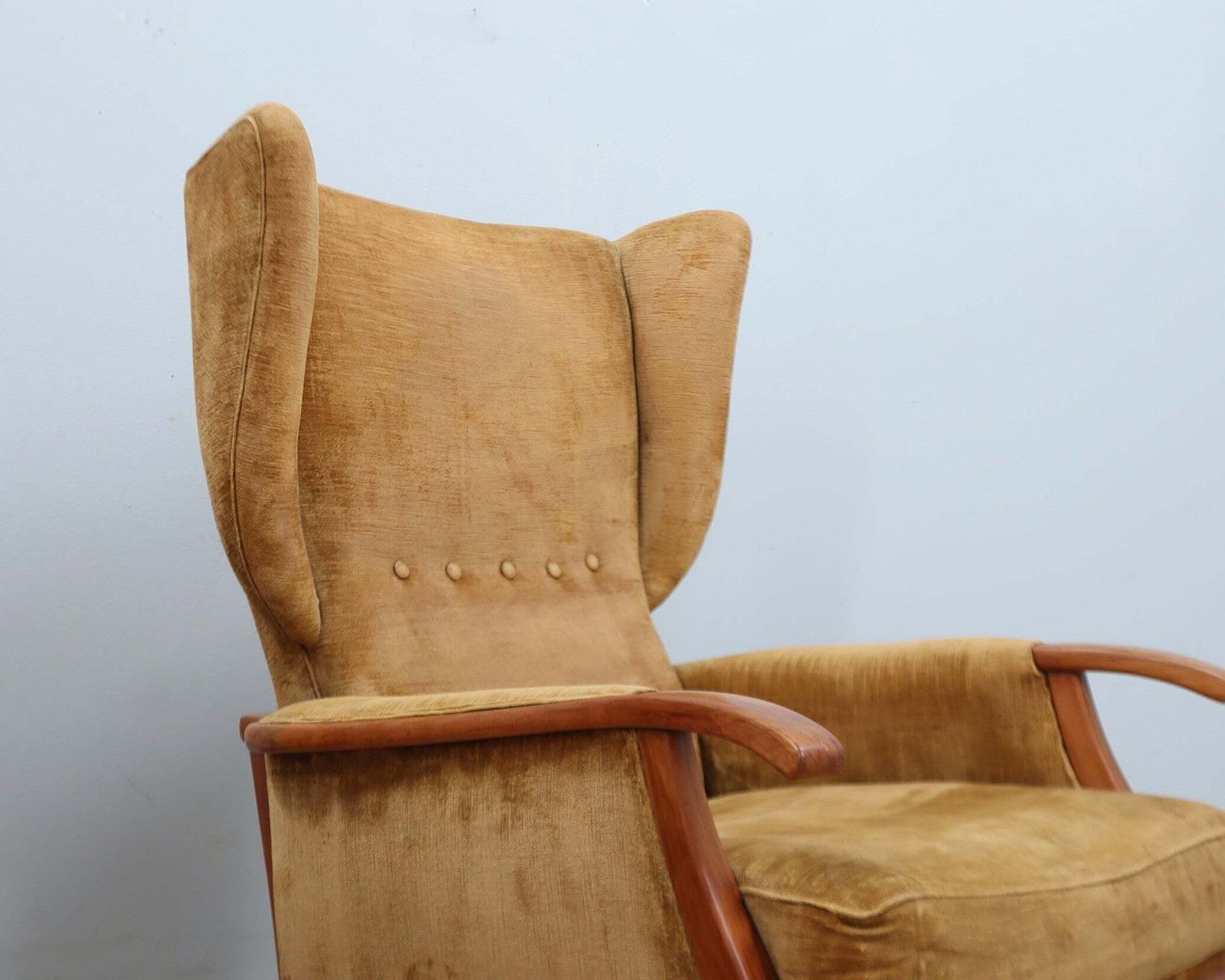 photo furniture 1950s Camea Italian Reclining Armchairs Dralon Velvet, Set Of 2