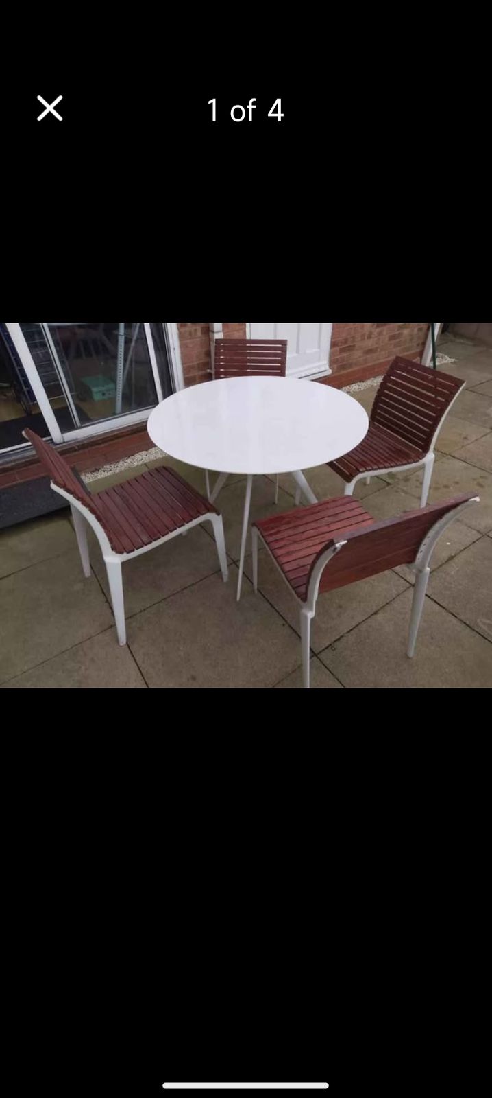 Mid Century Italian Outside  / Inside Alias Aluminium Dining Table And Chairs
