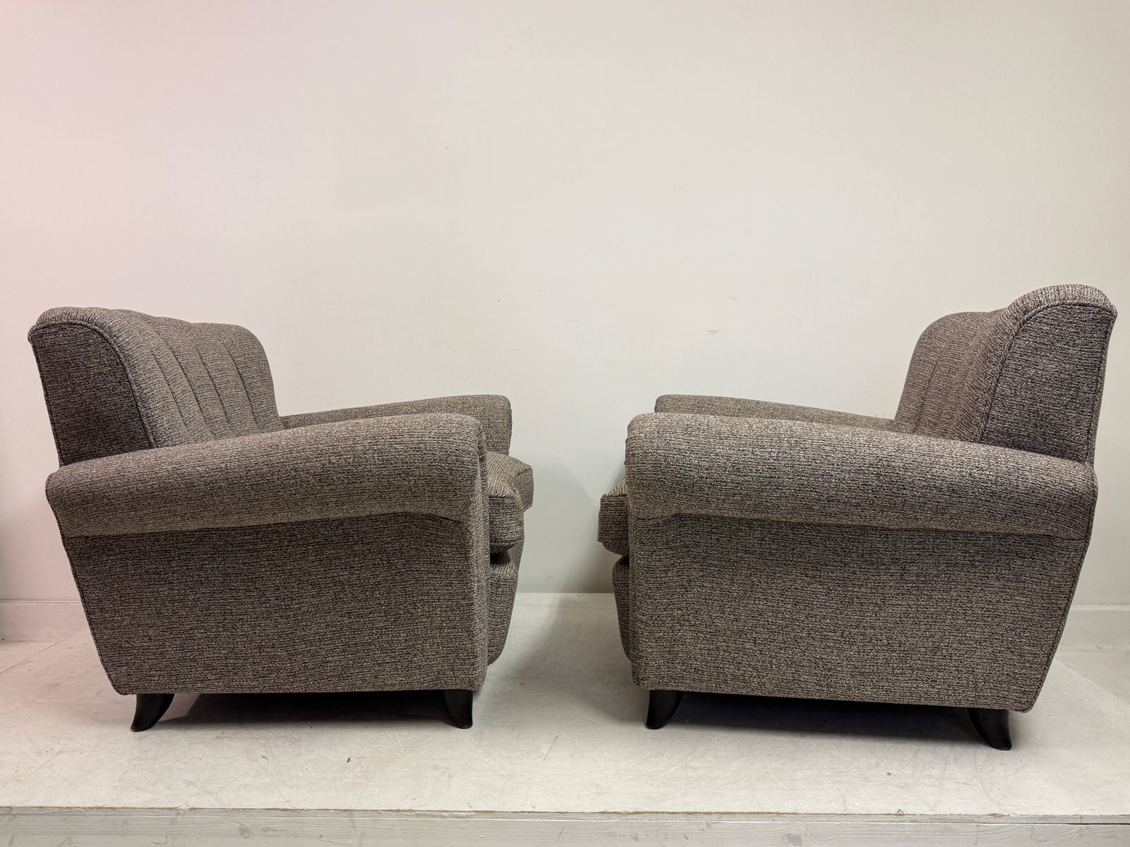 photo for sale Pair Of Large 1940s Italain Armchairs Attributed To Guglielmo Ulrich