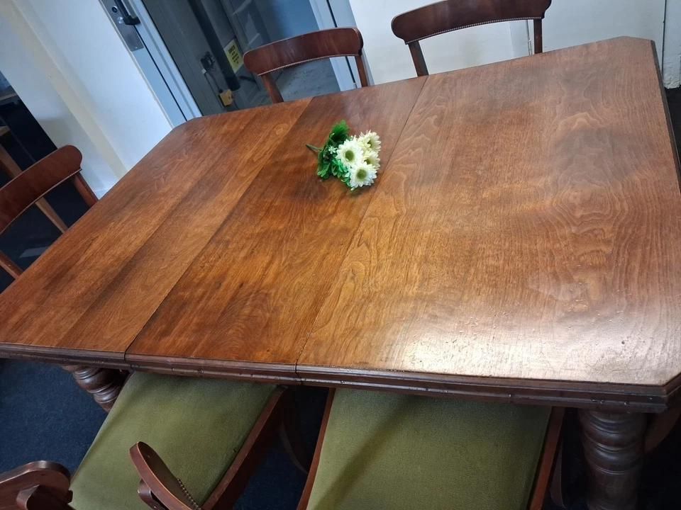 photo for sale Antique Late Victorian Early Edwardian Dining Table With Six Chairs