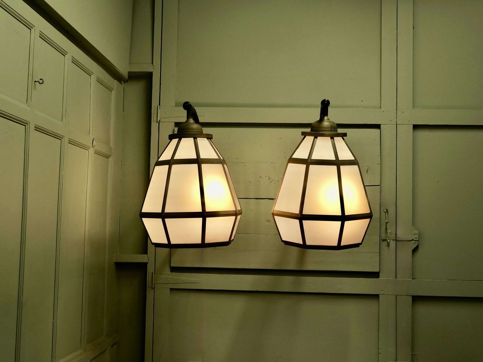 Huge Pair Of Brass Octagonal Wall Lanterns These Are Enormous Octagonal Pyramid