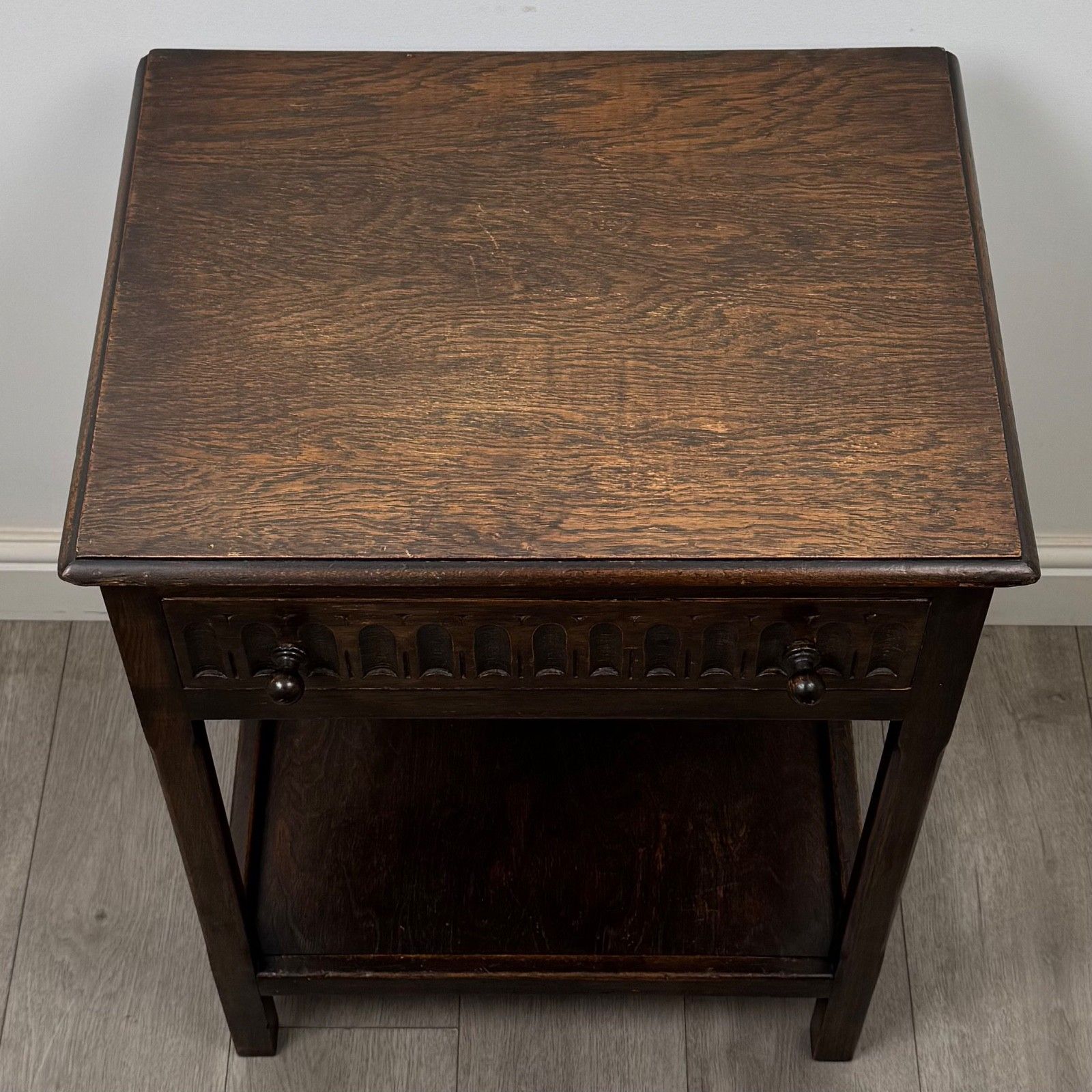 photo furniture Antique 20th Century Edwardian Side Table In Oak ( Af 5858 )