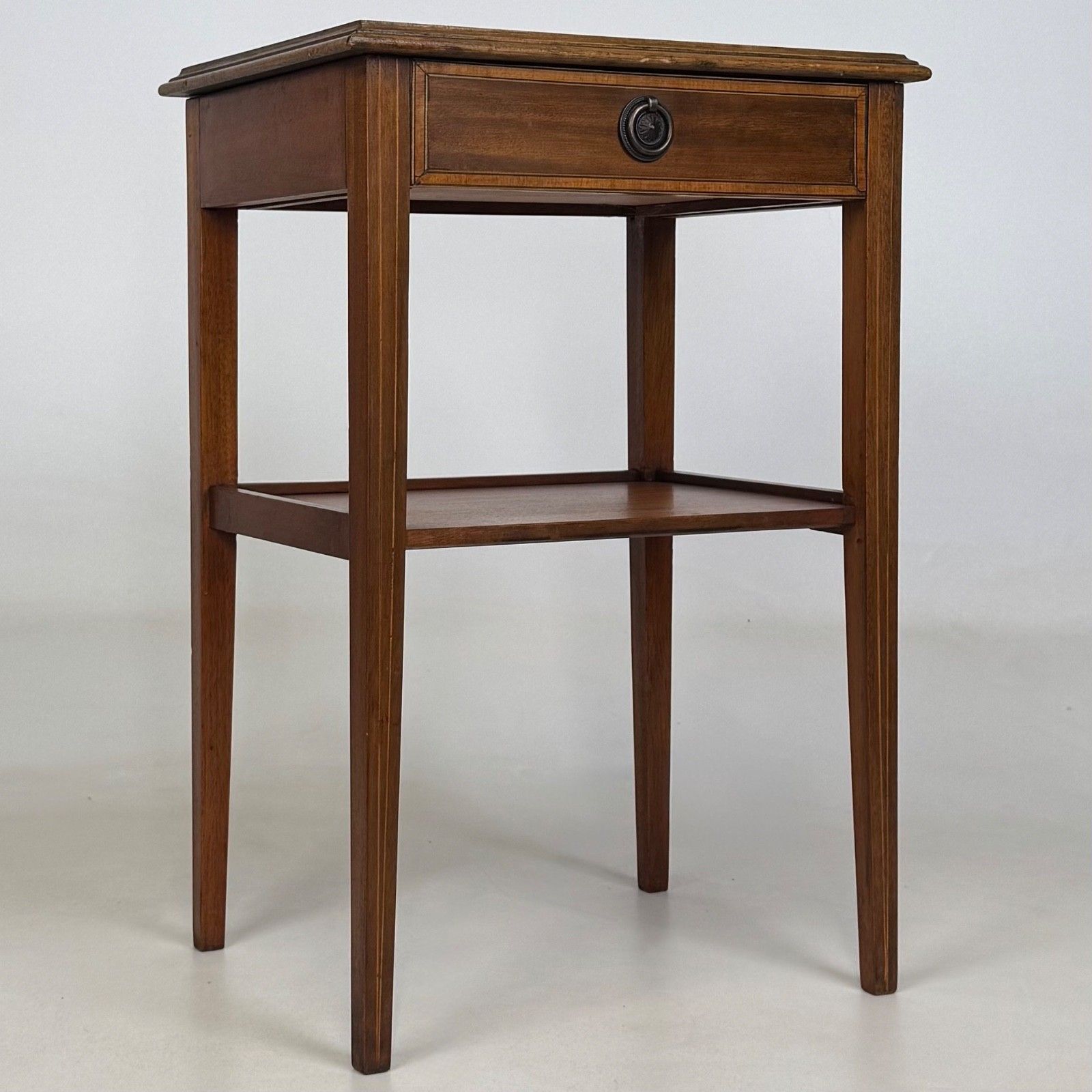 photo furniture Antique 20th Century Pair Of Bedside Cabinets In Mahogany ( Af 5896 )