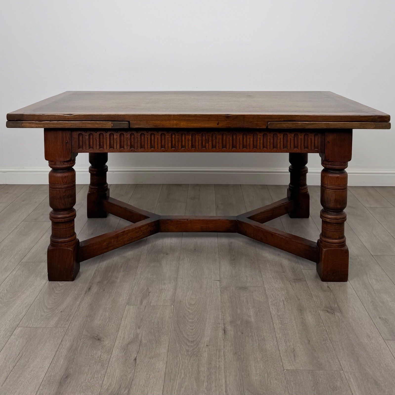 Antique 20th Century Edwardian Draw Leaf Dining Table In Oak ( Af 5908 ) photo for sale