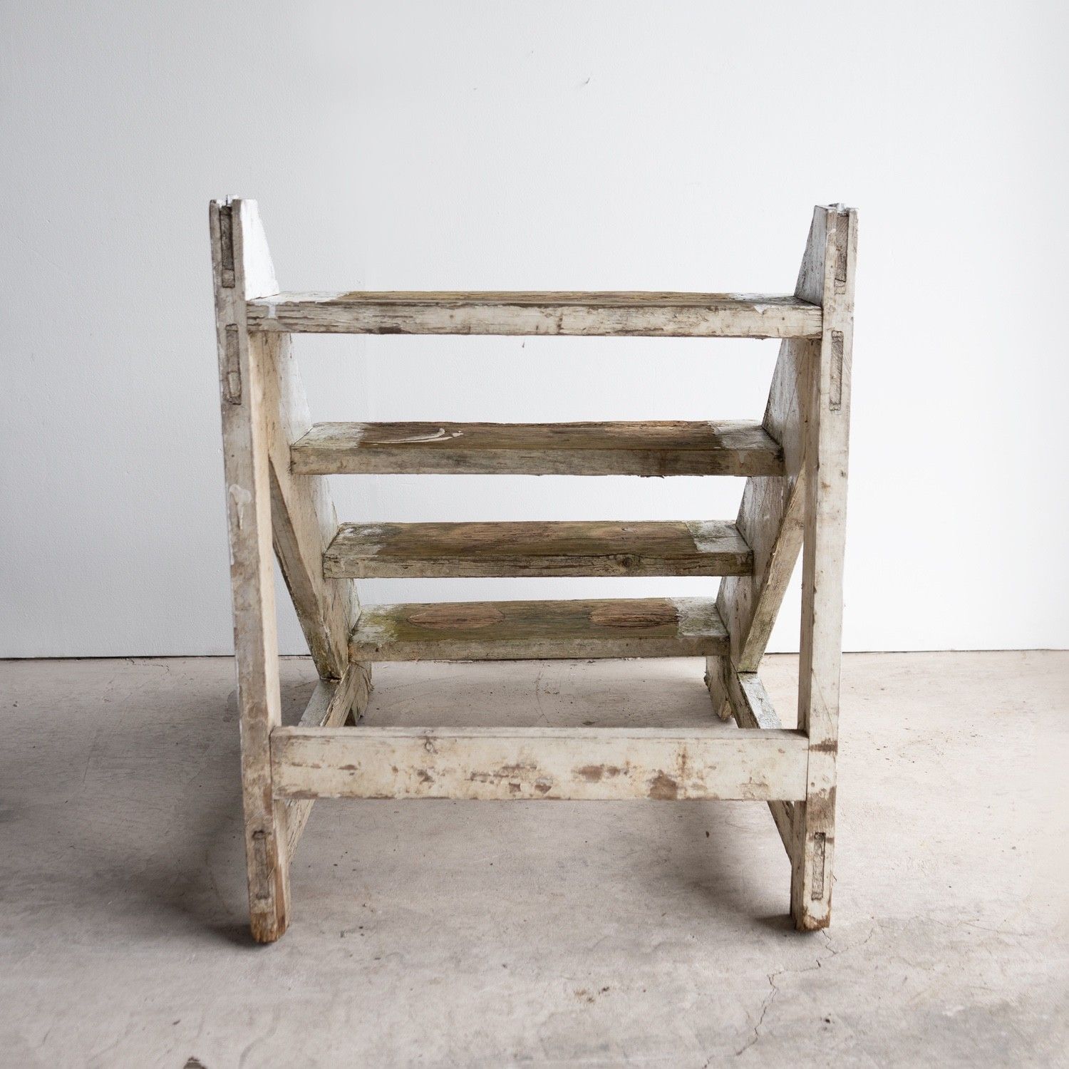 photo vinterior Set Of Antique Estate Made Painted Pine Country House Steps, English, 19th C.