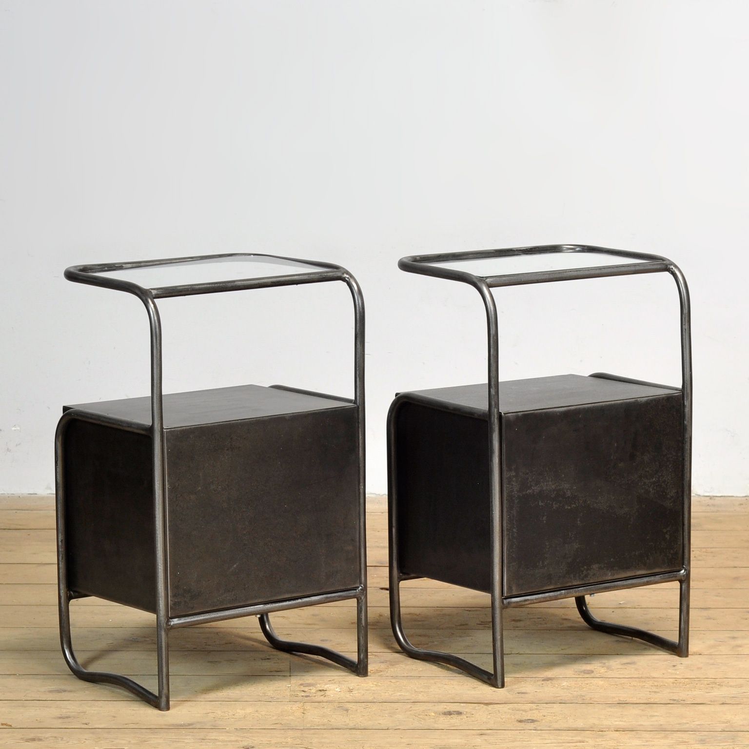 Set Of Iron Bedside Tables, 1950s photo Furniture