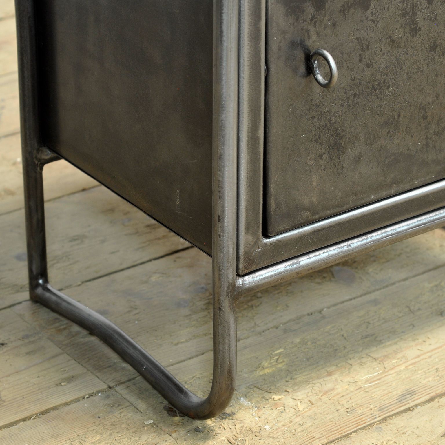 photo furniture Set Of Iron Bedside Tables, 1950s
