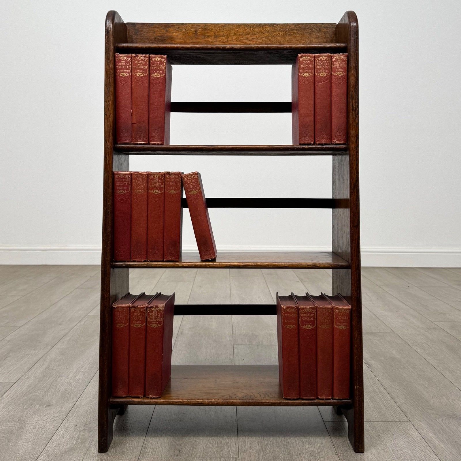 Antique 20th Century Good Quality Open Bookcase In Oak ( Af 5889 )