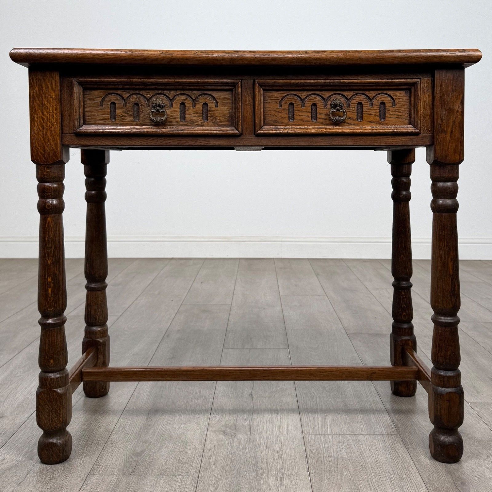 Antique 20th Century Edwardian Side Table In Oak ( Af 5832 )