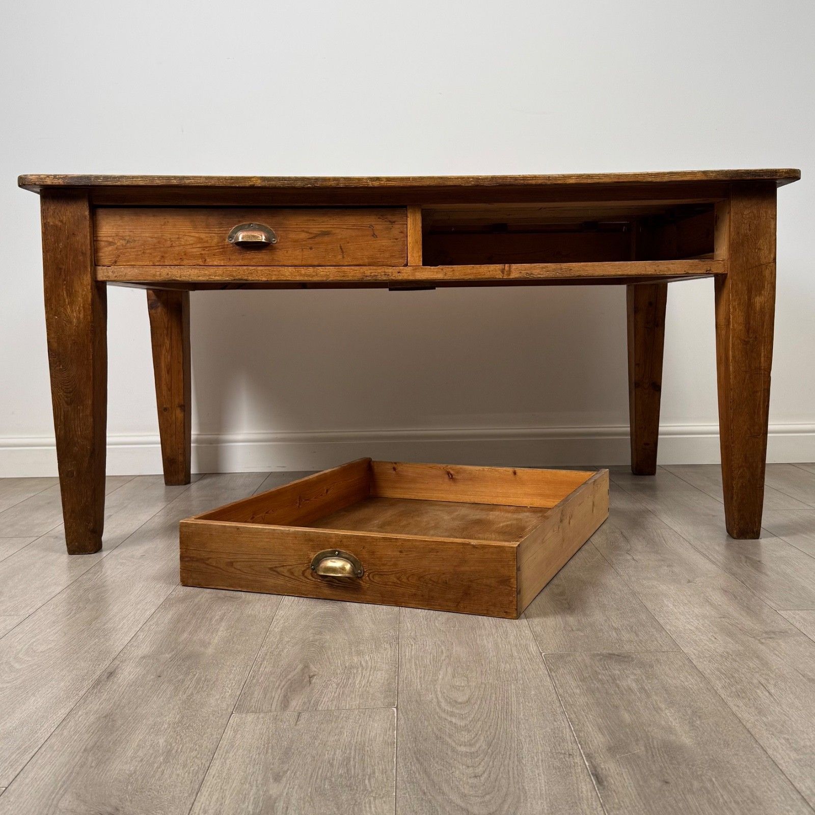 photo for sale Antique 19th Century Large Farmhouse Writing Table In Pine ( Af 5880 )