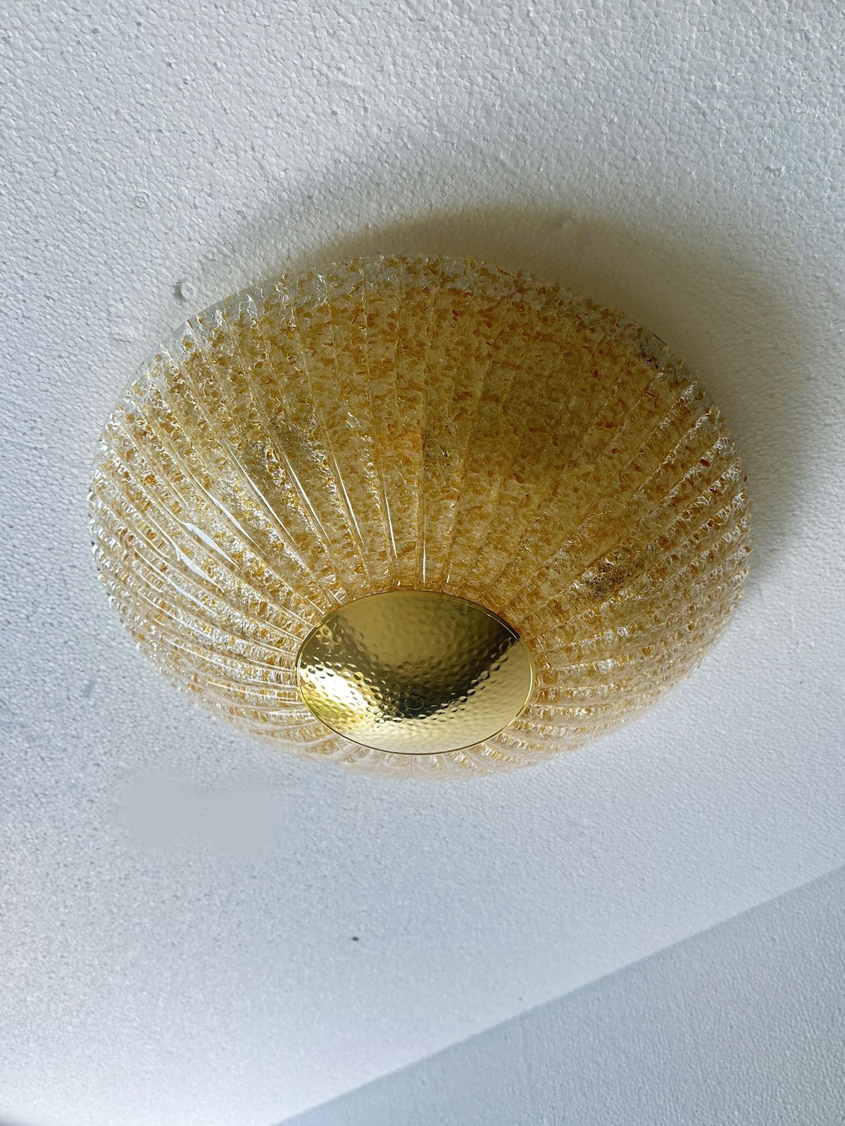 Venetian Gold “Graniglia” Murano Glass Flush Mount photo furniture