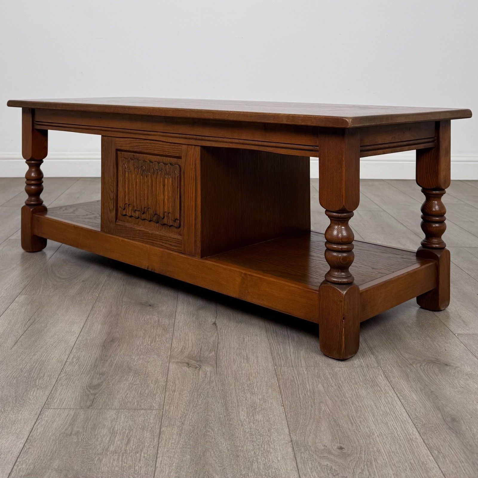 Antique 20th Century Carved Oak Coffee Table ( Af 5878 ) photo buy