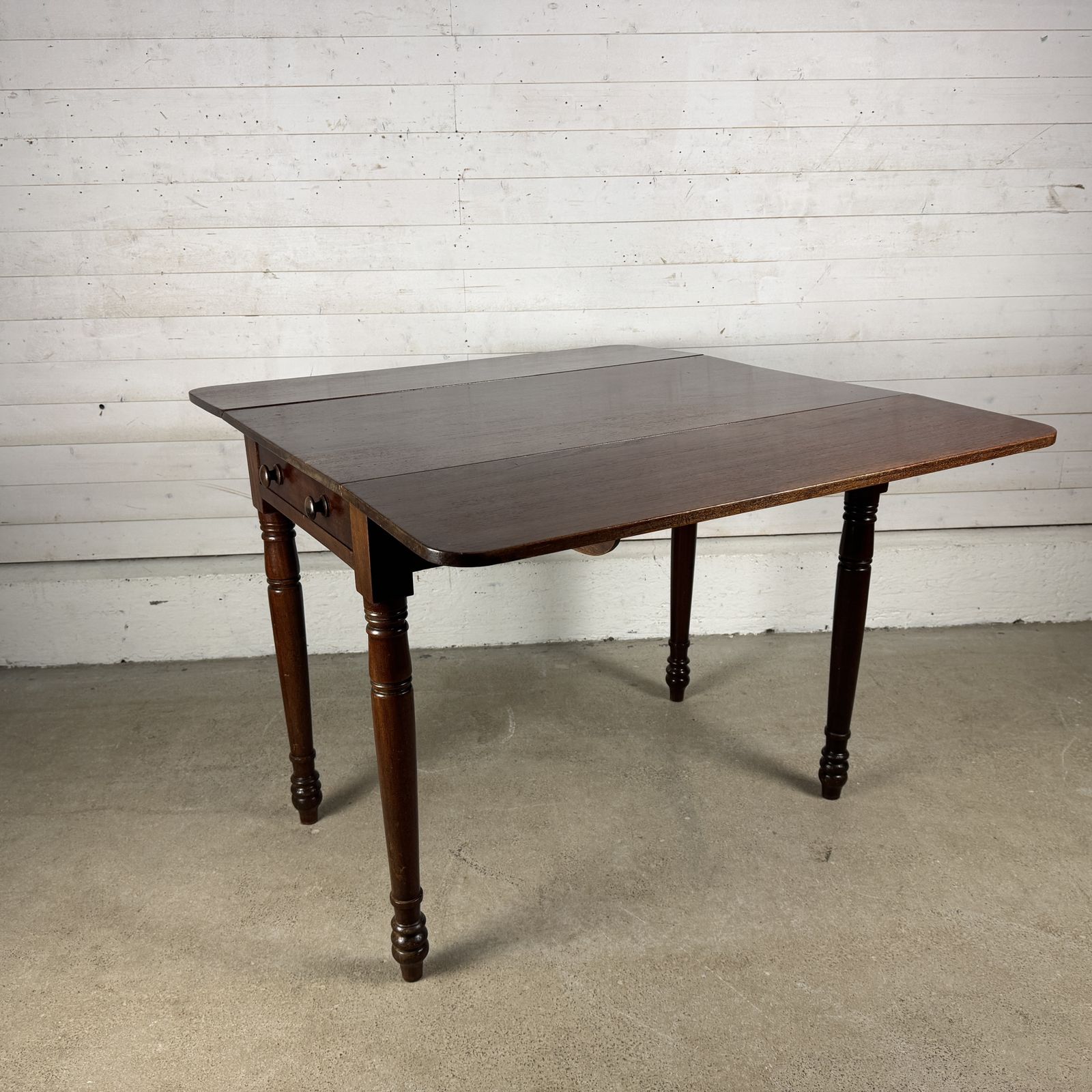 Antique Mahogany Drop Leaf Table With One Drawer photo 475.0