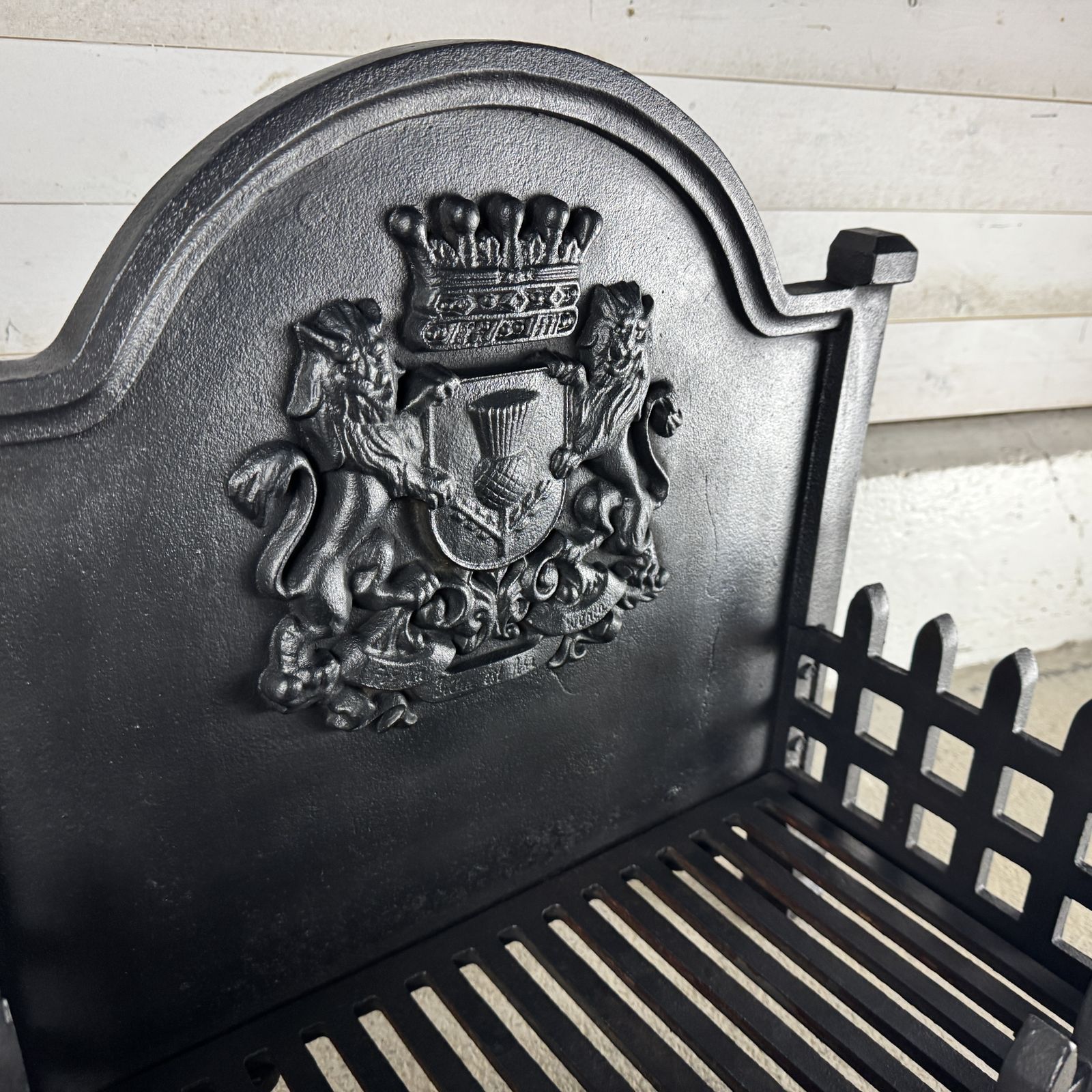 Reclaimed Cast Iron Fire Basket With Back And Ash Pan Cover photo Home Fixtures