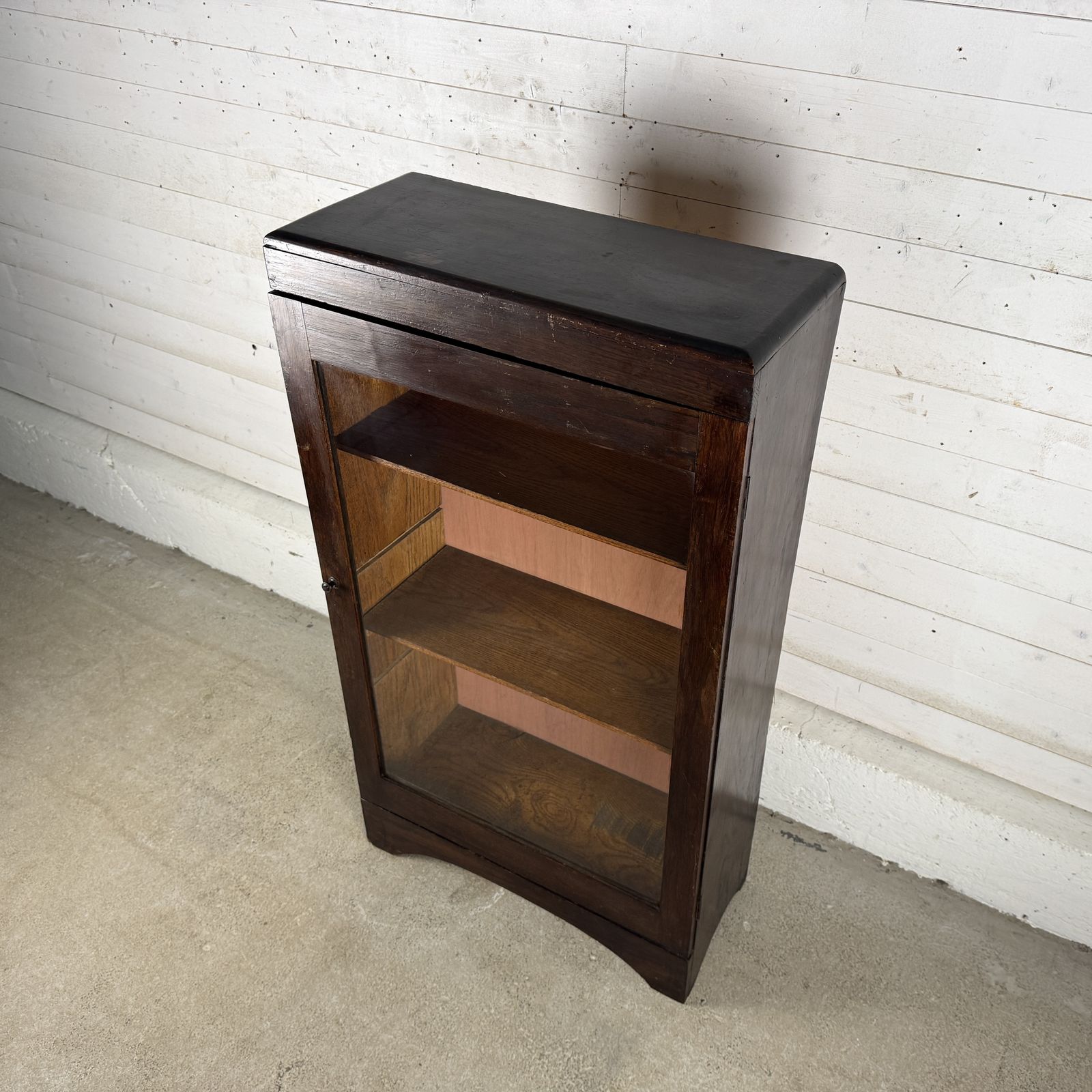 Vintage 1940s Glazed Oak Cabinet photo Furniture