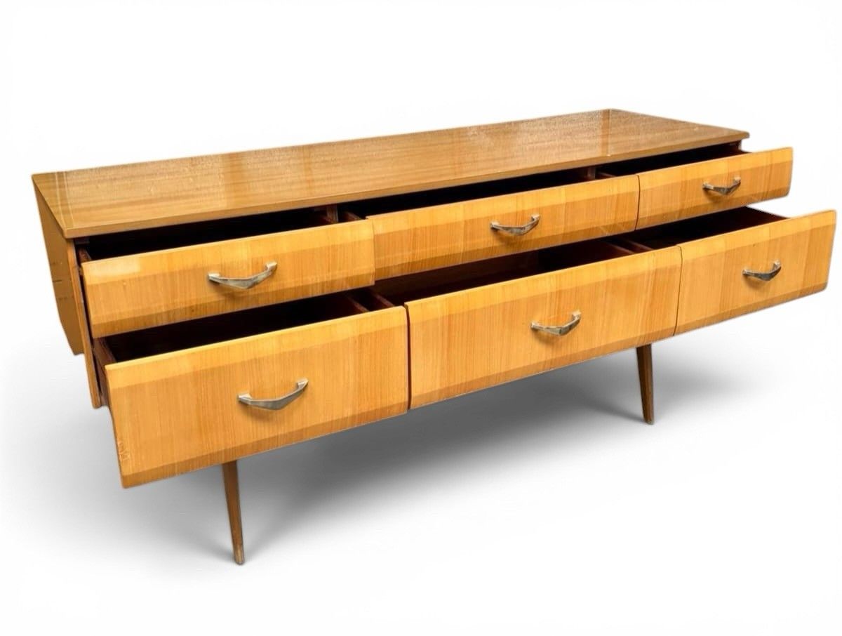 Meredew Light Maple And Brass Chest Of Drawers Mid Century Retro C1960s Wide photo buy