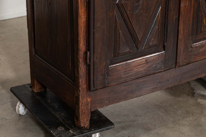 Furniture 18thc French Povincial Ash Diamond Point Armoire photo