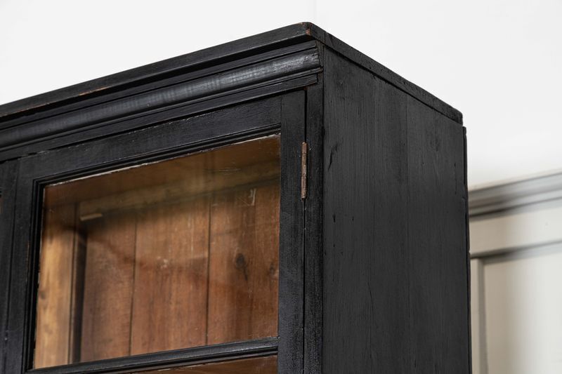 photo buy Large 19thc English Ebonised Pine Glazed Dresser