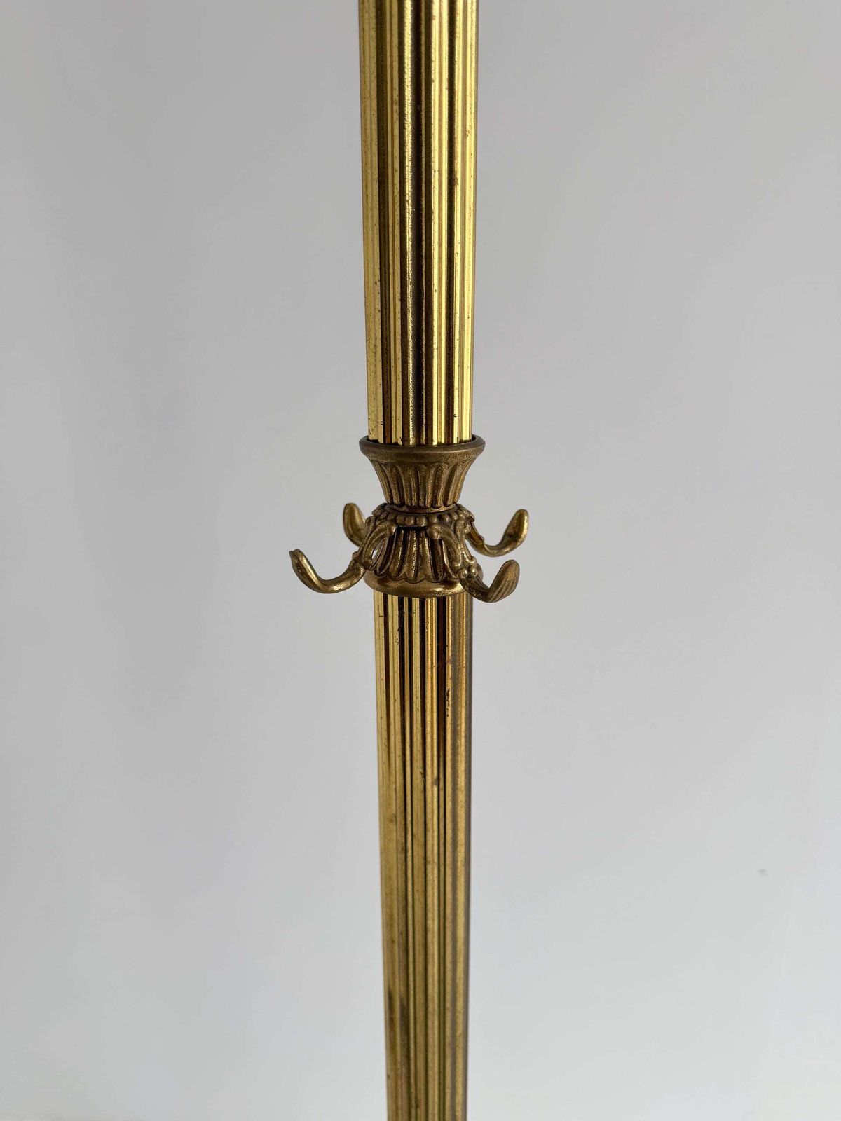 photo for sale Vintage Brass Coat Rack With Rotating Crown And Decorative Three Leg Base