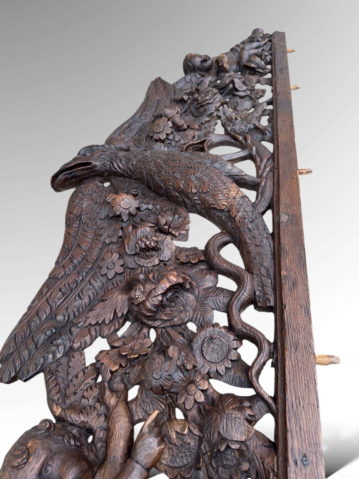 French Carved Pediment Heraldic Eagle Architectural Wall Art photo furniture