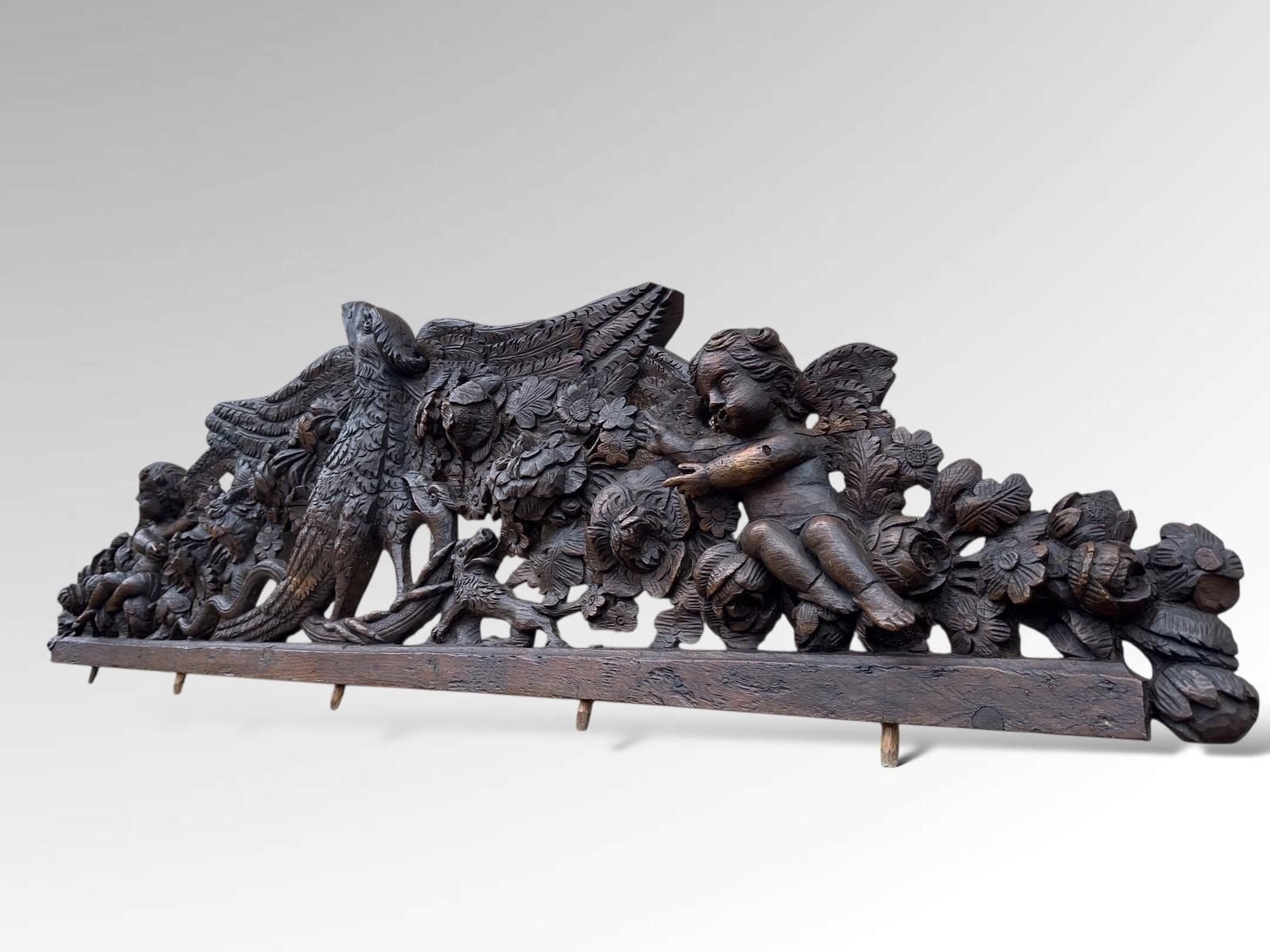 photo furniture French Carved Pediment Heraldic Eagle Architectural Wall Art