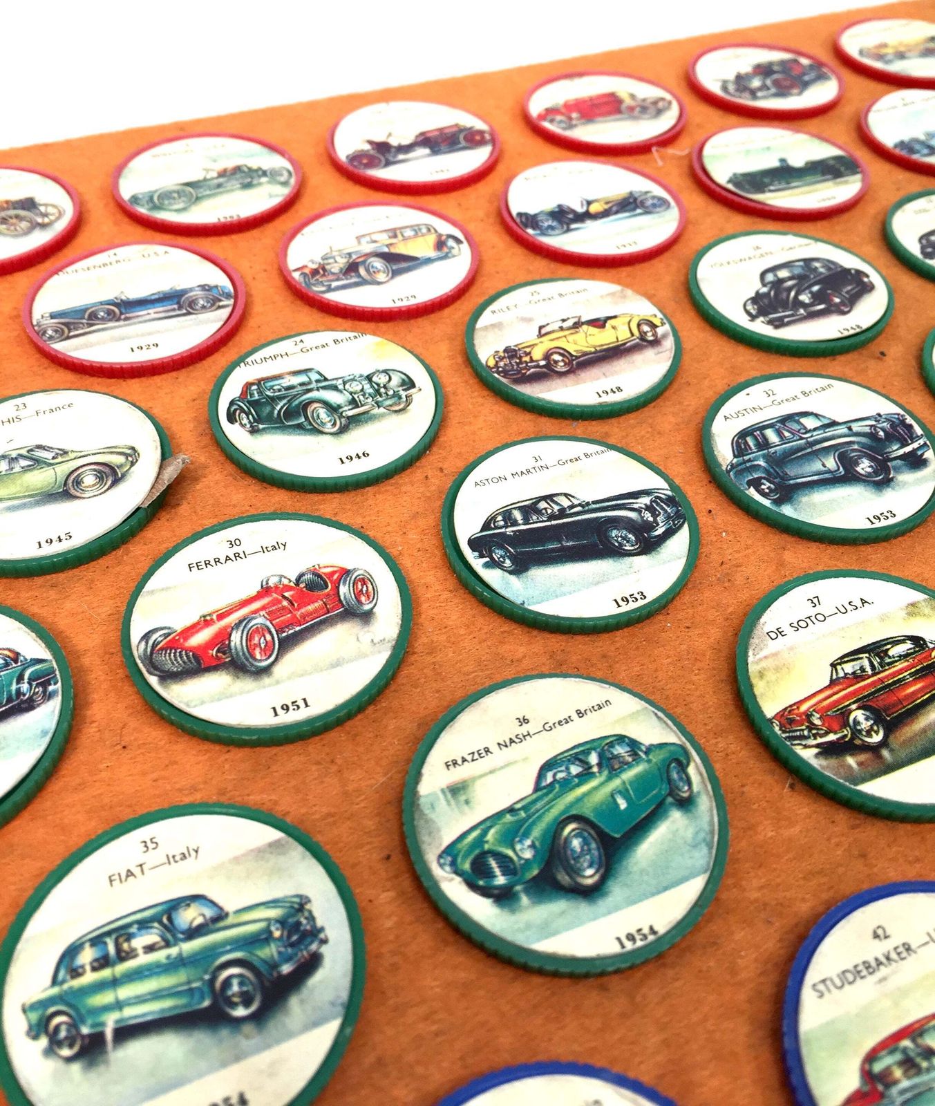 Antique Advertising   45 Jell O Picture Wheels Car Coin Collection Vintage C1960 photo Art