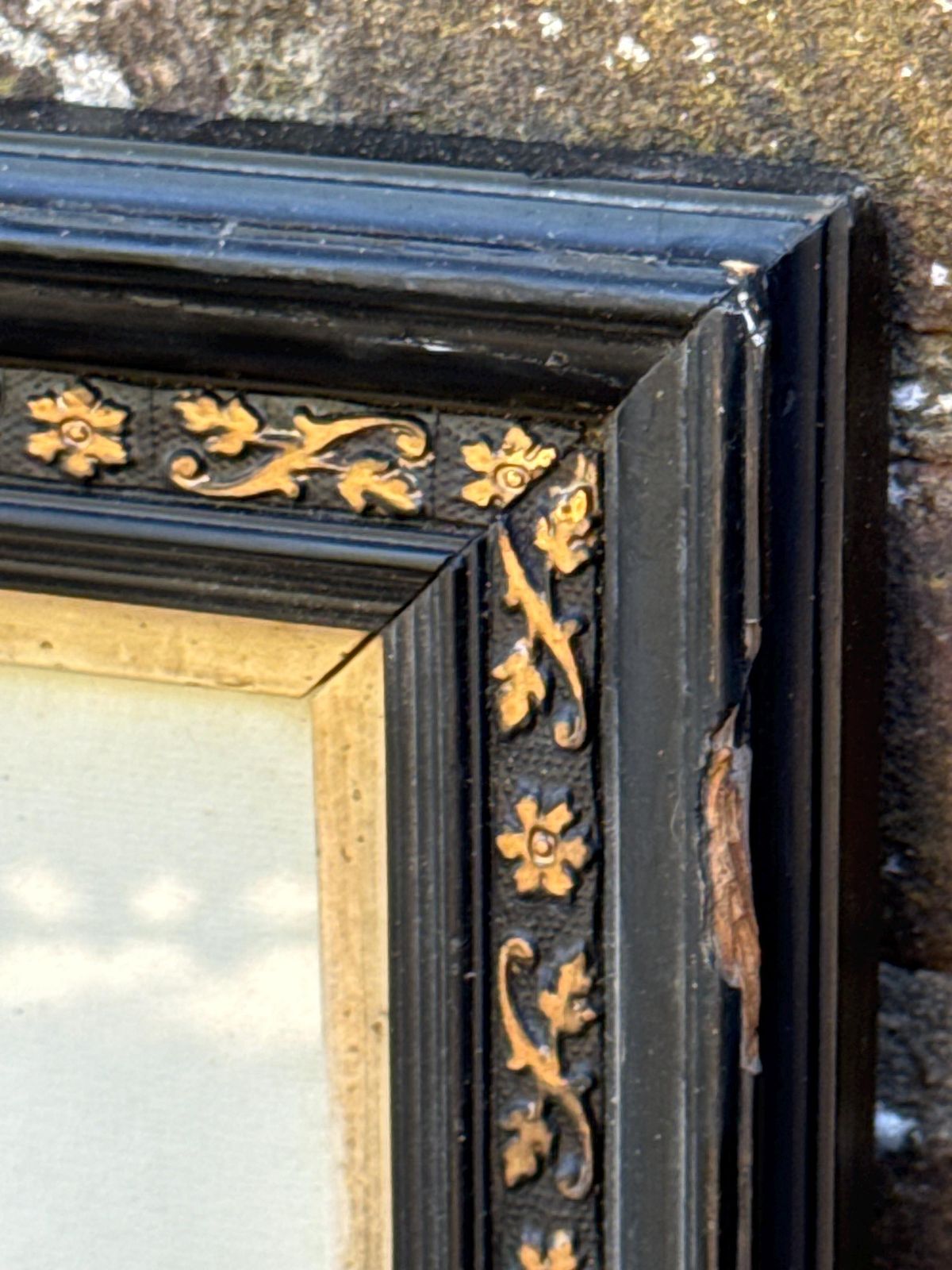 Pair Victorian Ebonised Framed Classical Lady Prints With Gilded Detail photo furniture