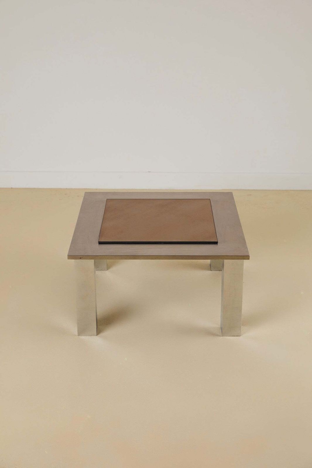Small Aluminium Square Coffee Table photo for sale