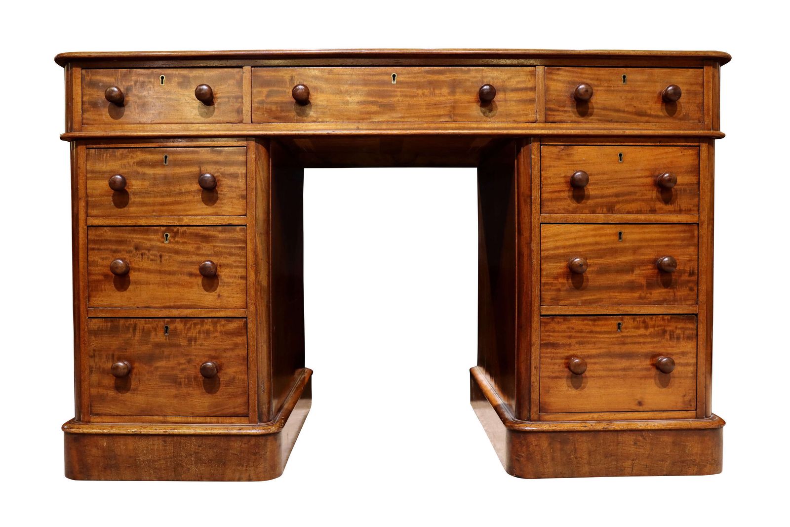 Fine Victorian Maple & Co Pedestal Desk