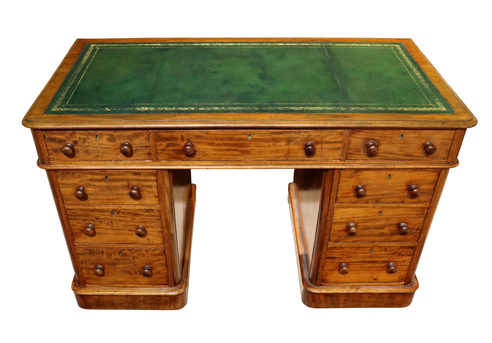 Fine Victorian Maple & Co Pedestal Desk photo for sale