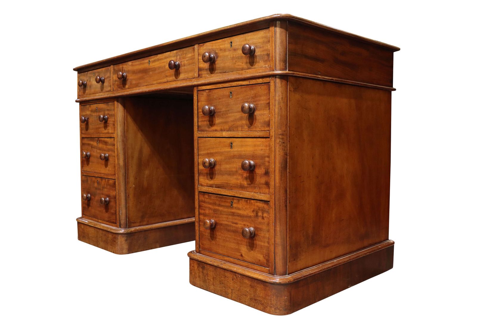 Fine Victorian Maple & Co Pedestal Desk photo Furniture