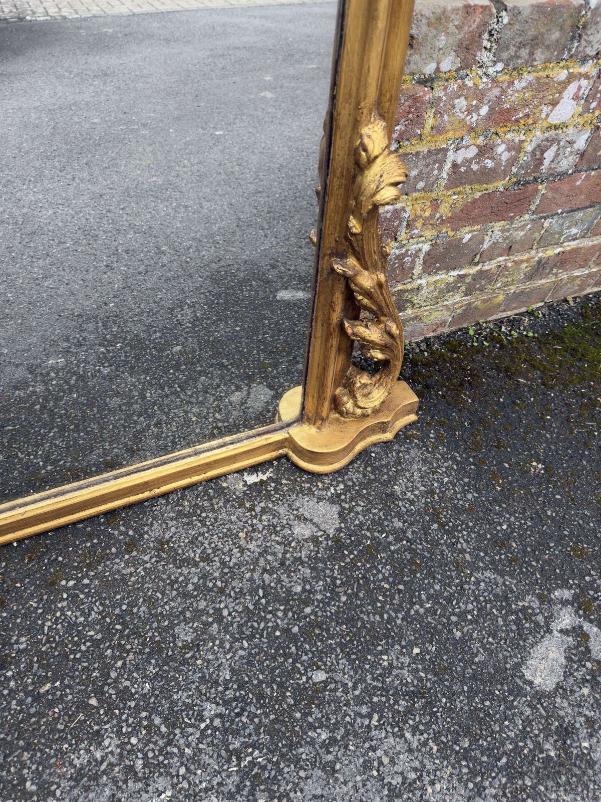 A Superb Large Antique English 19th Century Arched Top Gilt Overmantle Mirror. photo for sale