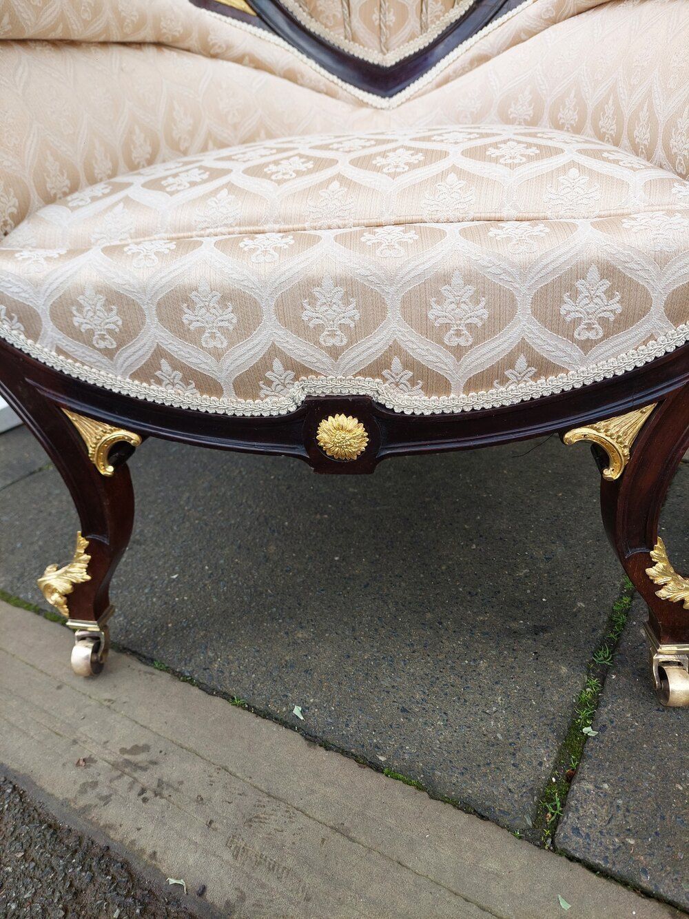 French Empire Mahogany & Gilt Bronze Mounted Chair photo Furniture