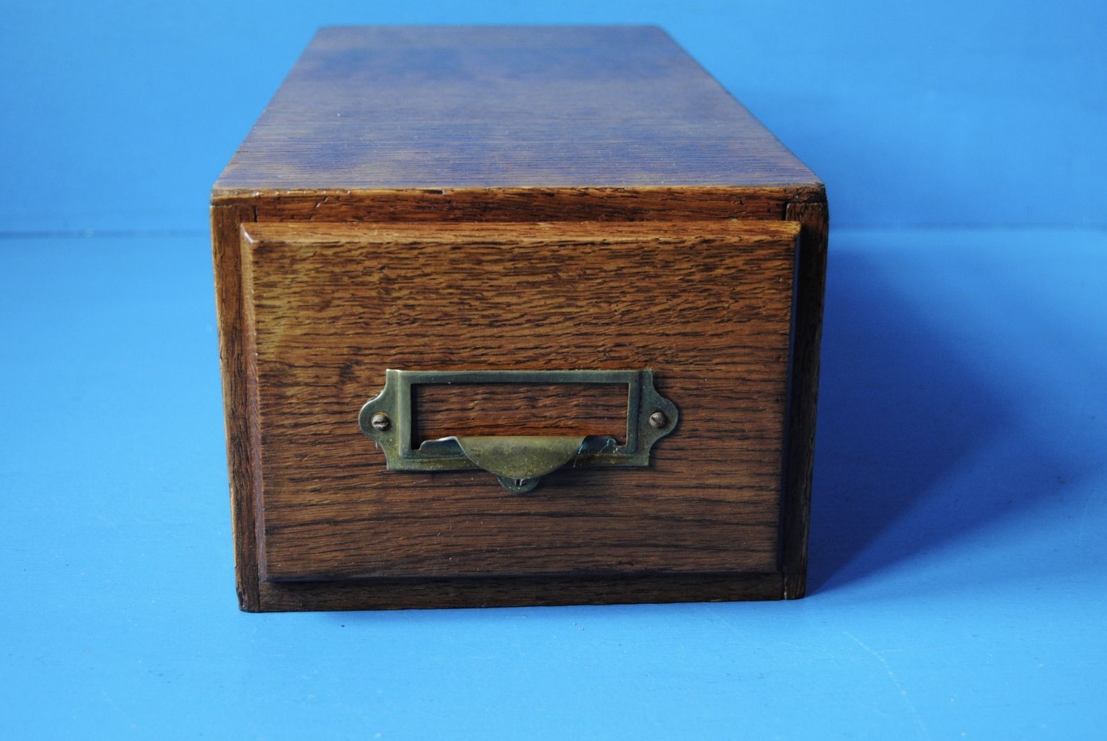 Vintage Oak Library Card Index Storage Drawer photo furniture