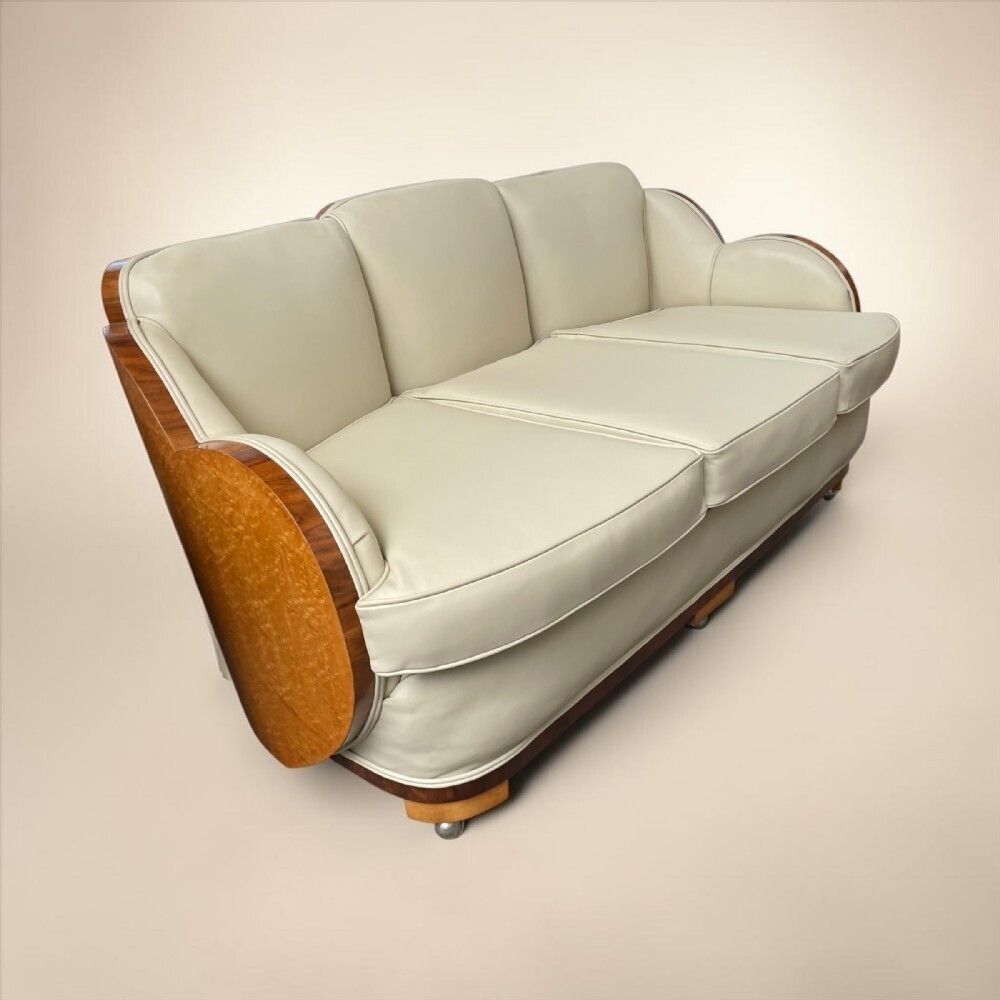A Fine Art Deco Three Seater Sofa By Harry And Lou Epstein photo vinterior