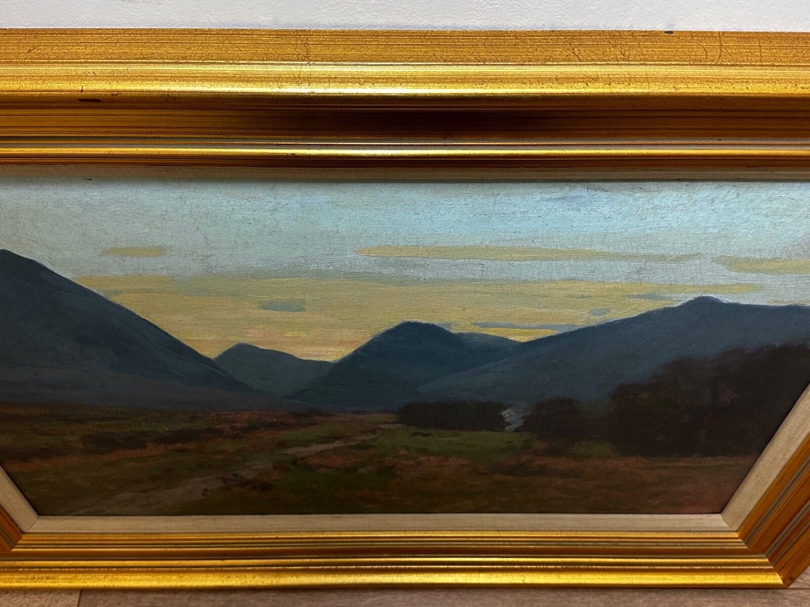 photo for sale Victorian Landscape Oil Painting Evening, Glen Sannox Scottish Highlands Signed By George Houston