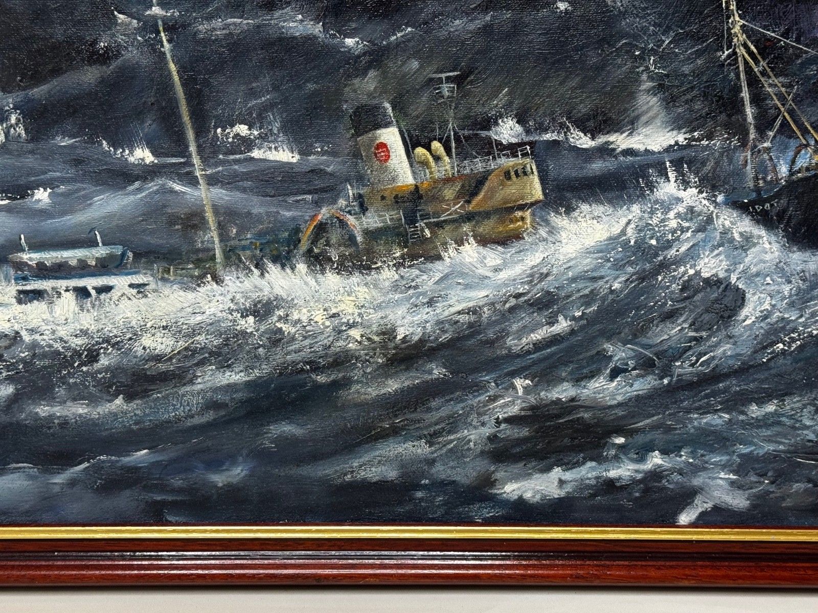 20th Century Marine Oil Painting Kingston Peridot (H591) Hull Northern Fishing Co. Ltd Lost In Arctic Gale Jan 68 photo Art
