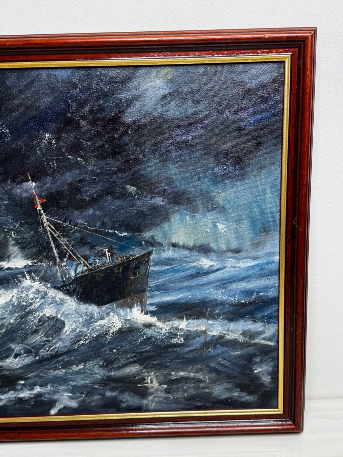 20th Century Marine Oil Painting Kingston Peridot (H591) Hull Northern Fishing Co. Ltd Lost In Arctic Gale Jan 68 photo 2000.0