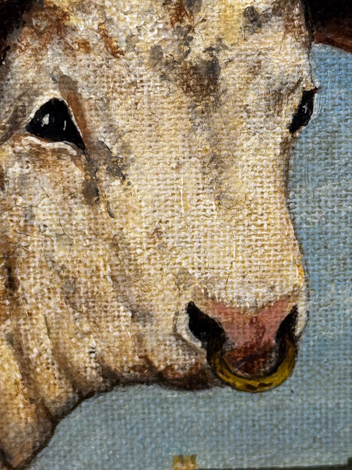 Olieverfschilderij Bekroonde Hereford Stier Pastoraal Landschap in de Stijl van William Henry Davis photo buy