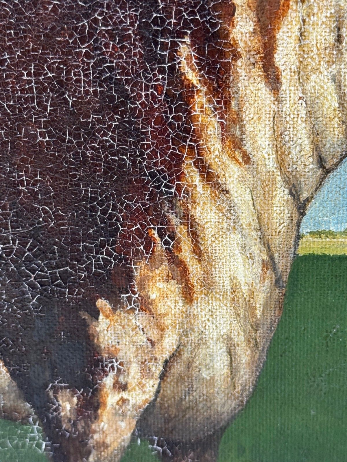 photo vinterior Olieverfschilderij Bekroonde Hereford Stier Pastoraal Landschap in de Stijl van William Henry Davis