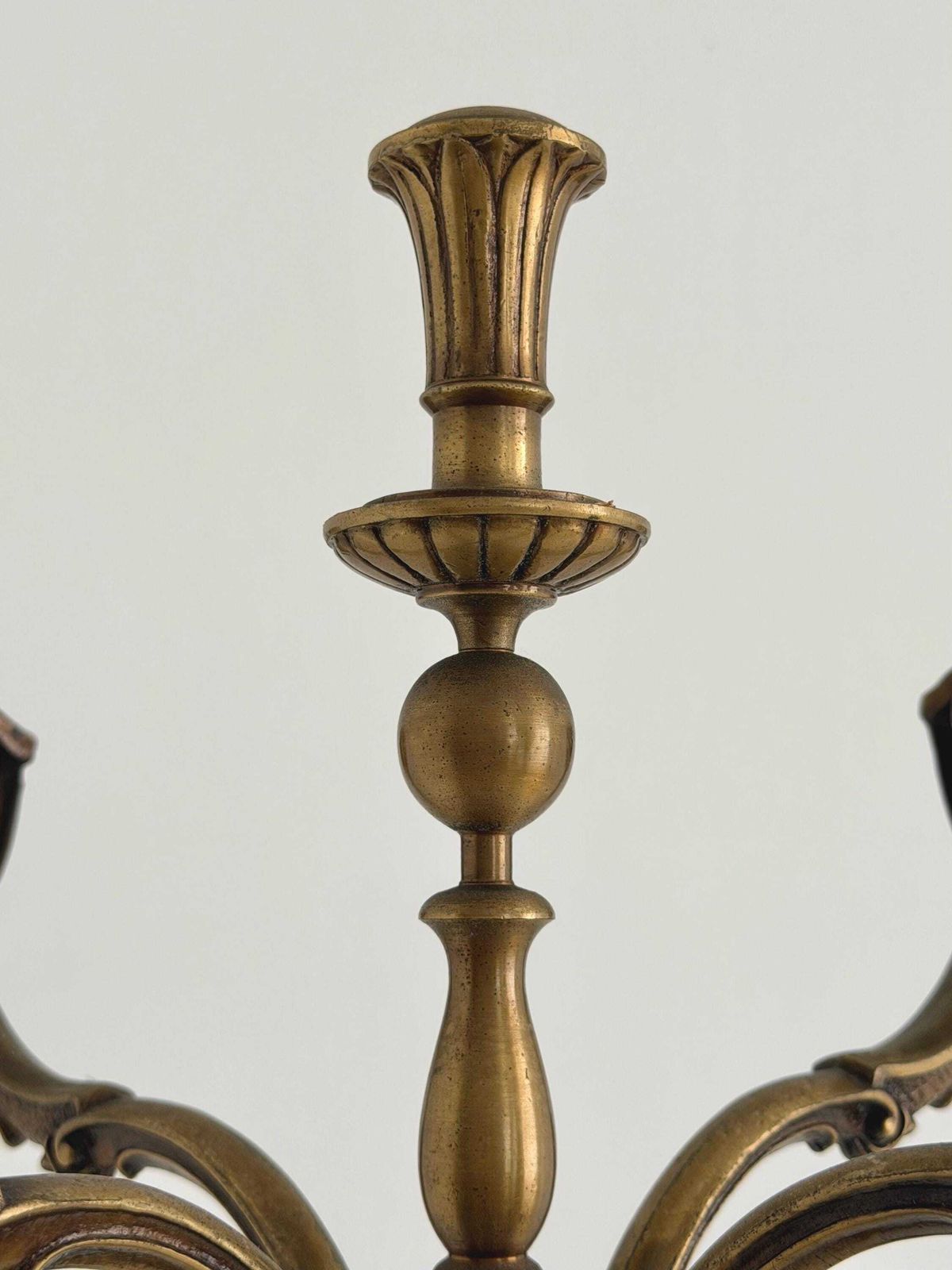 photo furniture Vintage Brass Coat Rack With Antique Patina And Shield Hooks