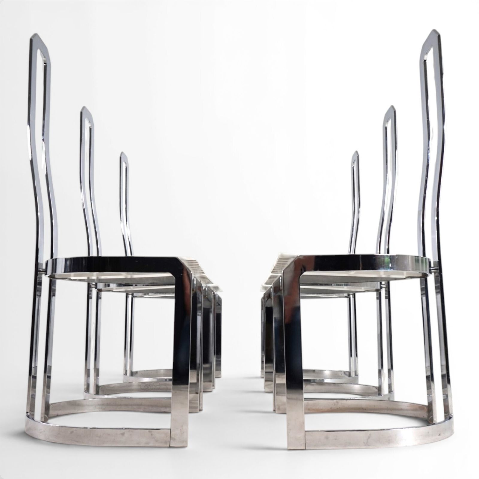 Set van 6 postmoderne Allmilmö eetkamerstoelen, 1980 photo Meubels