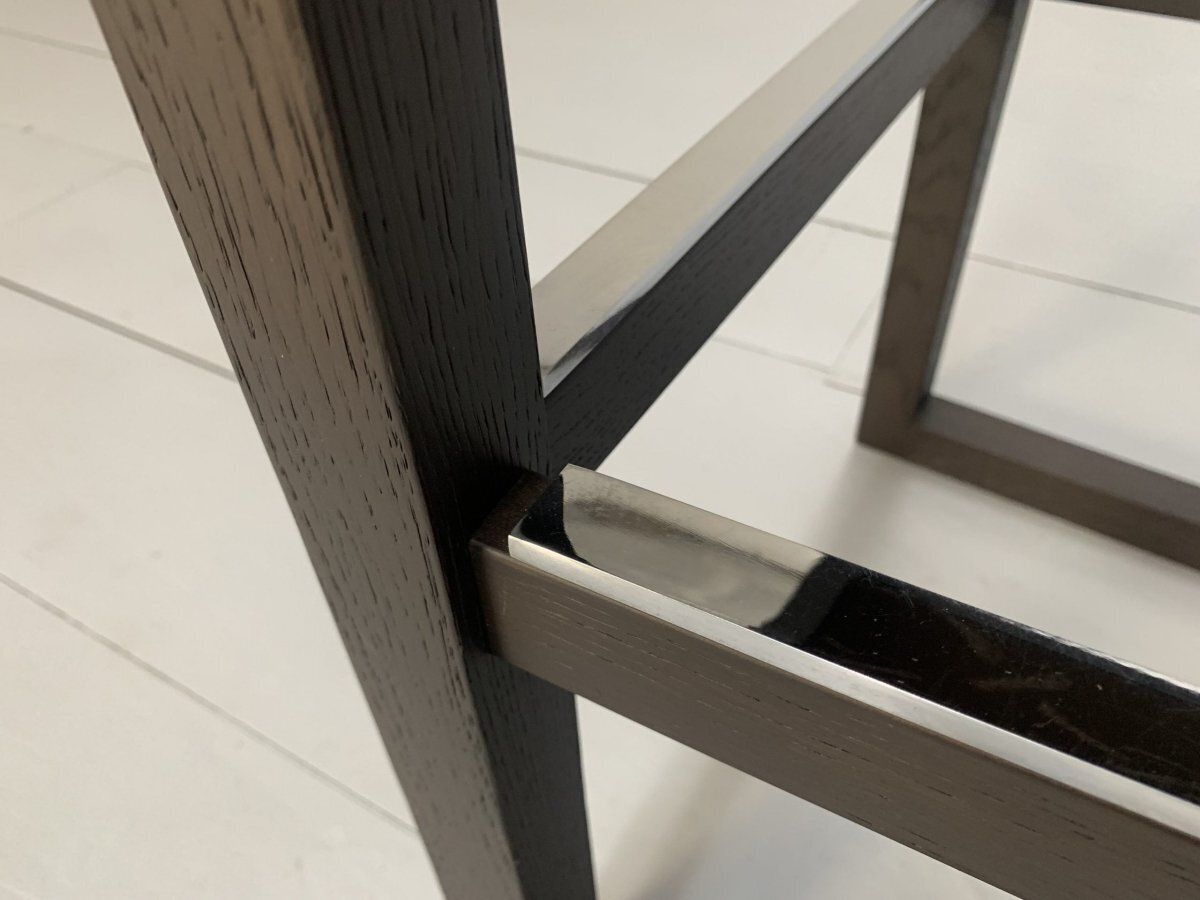 photo vinterior 4 B&B Italia Musa Sm46g Tall Bar Stool Chairs   In Dark Grey Kasia Leather, Set Of 4