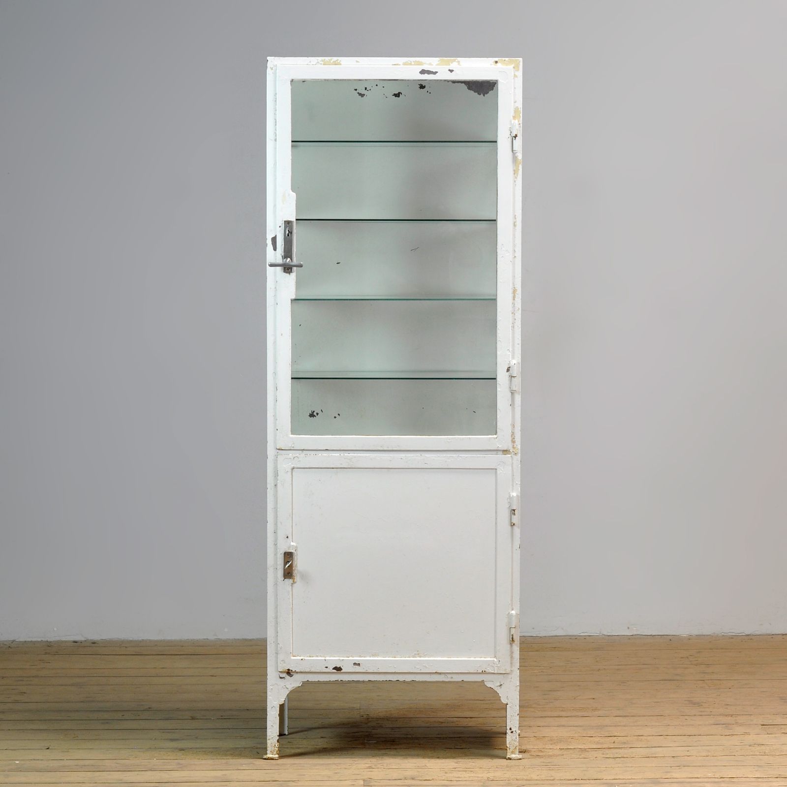 Iron Medical Cabinet, 1930s, Industrial photo furniture