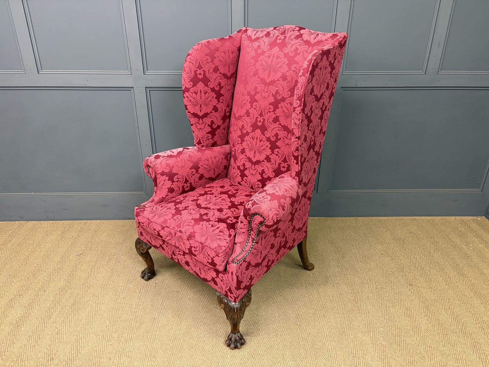 photo for sale Late 19th Century Walnut Wing Armchair