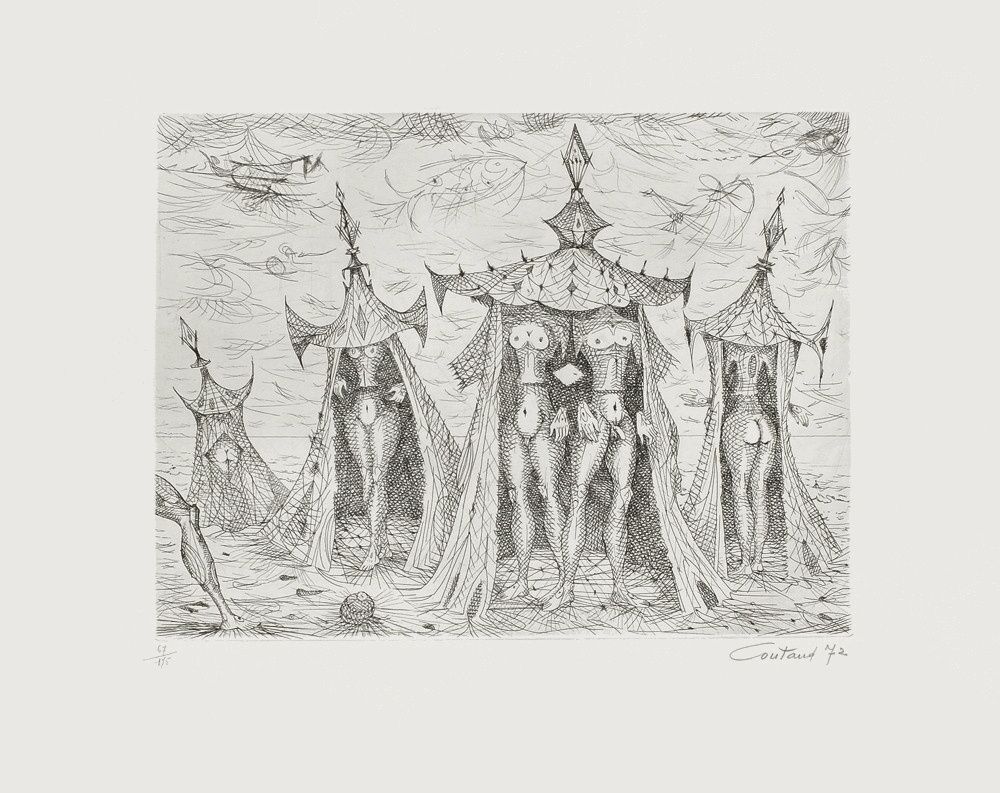 Lucien Coutaud, eau-forte signée Un Bel été 1972