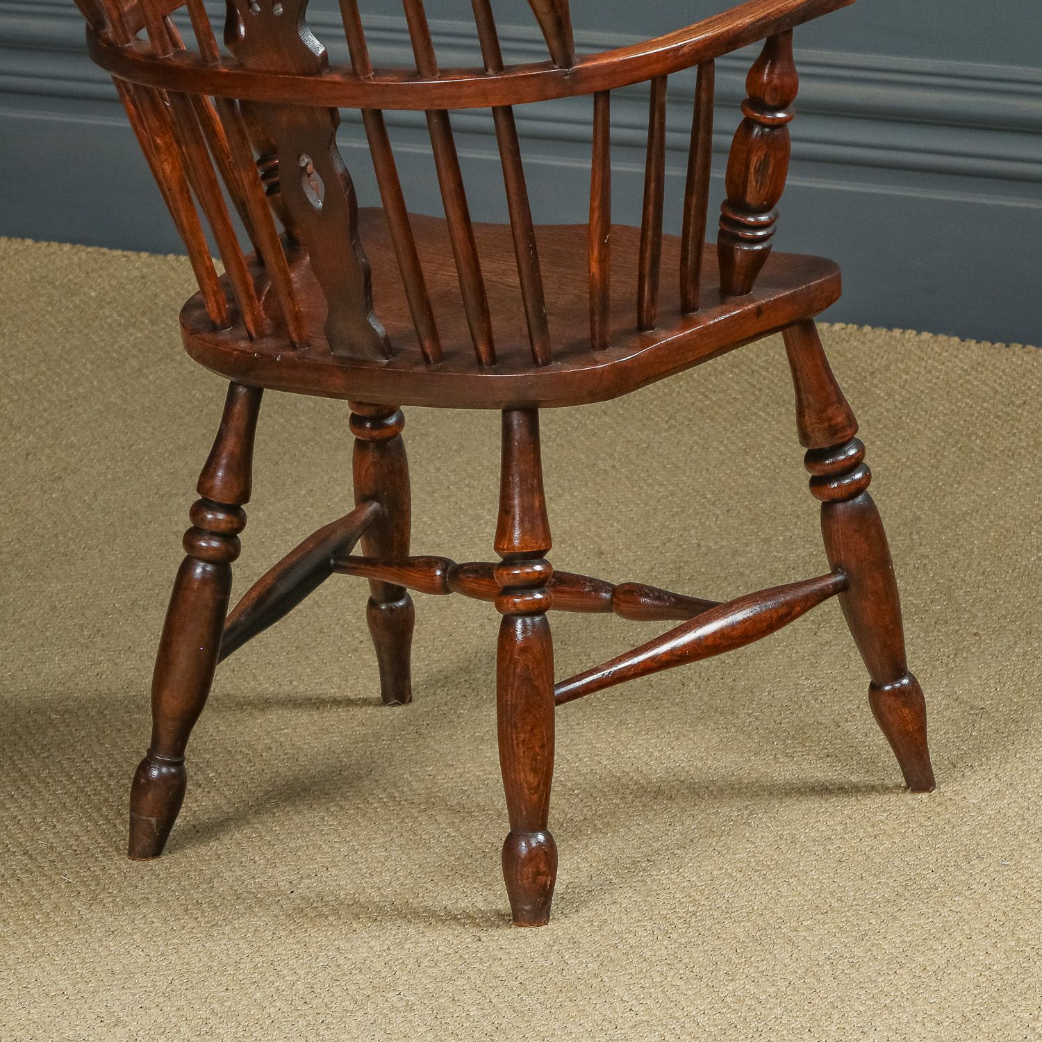 photo furniture Set Of 12 Twelve Victorian Ash & Elm Windsor Stick & Hoop Back Kitchen Dining Chairs (Circa 1870 – 1930)