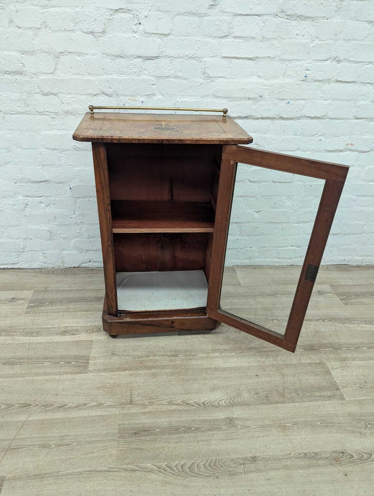 Edwardian Inlaid Walnut Display Cabinet photo Furniture